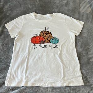 Women’s White “Fall” Graphic T-Shirt